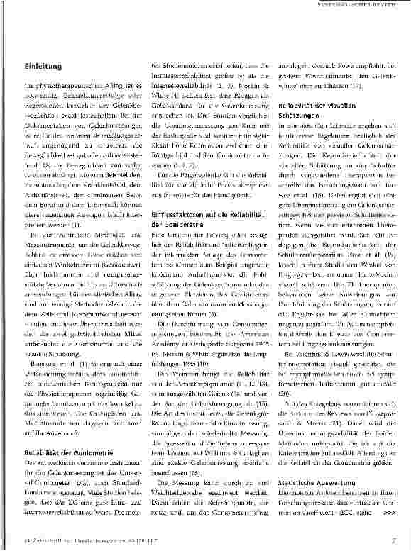 Vorschauseite 2: Wie zuverlässig sind Beweglichkeitsmessungen an Extremitätengelenken?