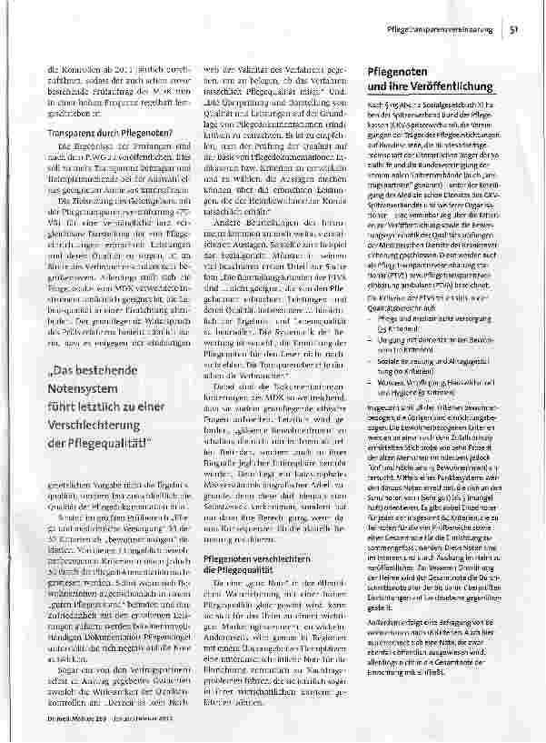 Vorschauseite 2: Mogelpackung PflegenotenAuswirkungen der Pflegetransparenzvereinbarung auf die Altenpflege