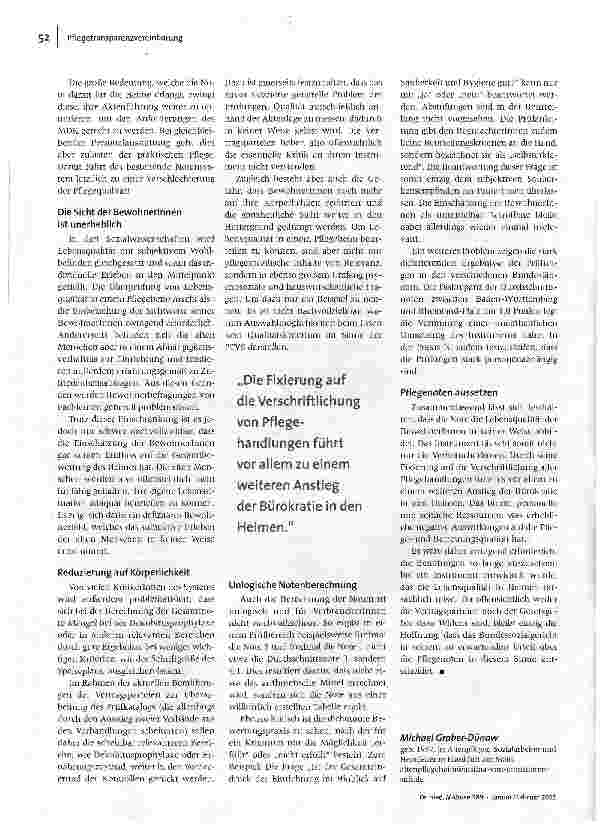 Vorschauseite 3: Mogelpackung PflegenotenAuswirkungen der Pflegetransparenzvereinbarung auf die Altenpflege