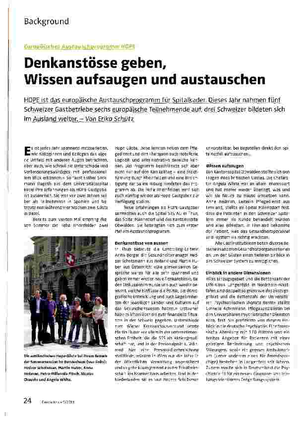 Vorschauseite 1: Denkanstösse geben. Wissen aufsaugen und austauschen
