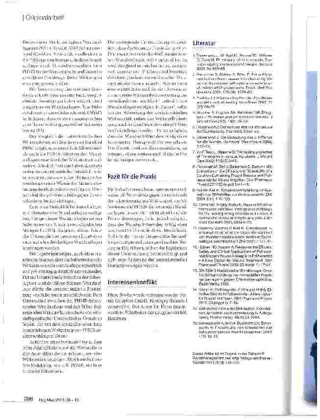 Vorschauseite 6: Ergebnisse einer in-vitro-Untersuchung zur antimikrobiellen Wirksamkeit von Polihexanid (PHMB)- und Silberionen-freisetzenden Wundauflagen bei verschiedenen pH-Werten