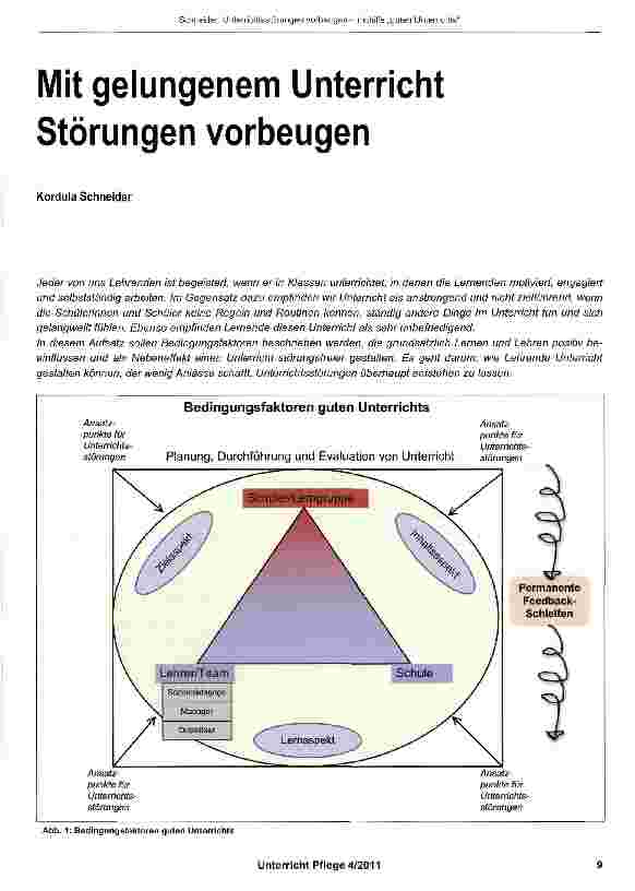 Vorschauseite 1: Mit gelungenem Unterricht Störungen vorbeugen
