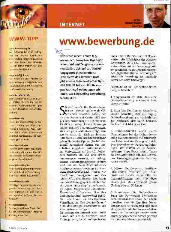 Vorschauseite 1: www.bewerbung.de Internet
