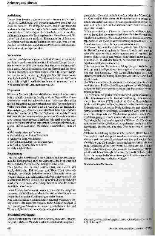 Vorschauseite 4: Trauerarbeit und psychische Abwehrmechanismen