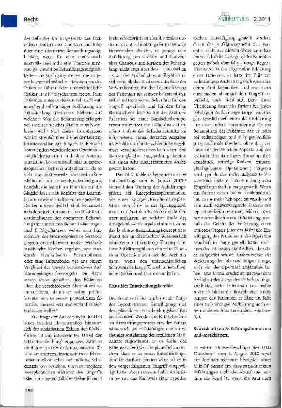 Vorschauseite 2: Aktuelle Rechtsprechung des Jahres 2010 zur Haftung der Chirurgen im Krankenhaus