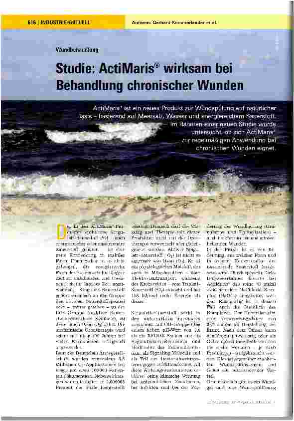 Vorschauseite 1: Studie: ActiMaris® wirksam bei Behandlung chronischer Wunden