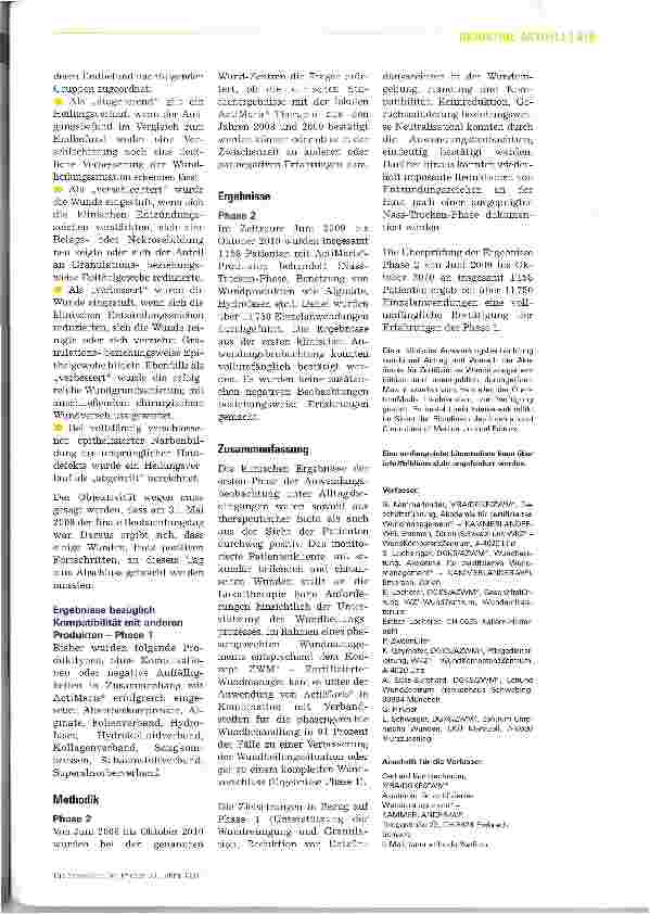 Vorschauseite 4: Studie: ActiMaris® wirksam bei Behandlung chronischer Wunden