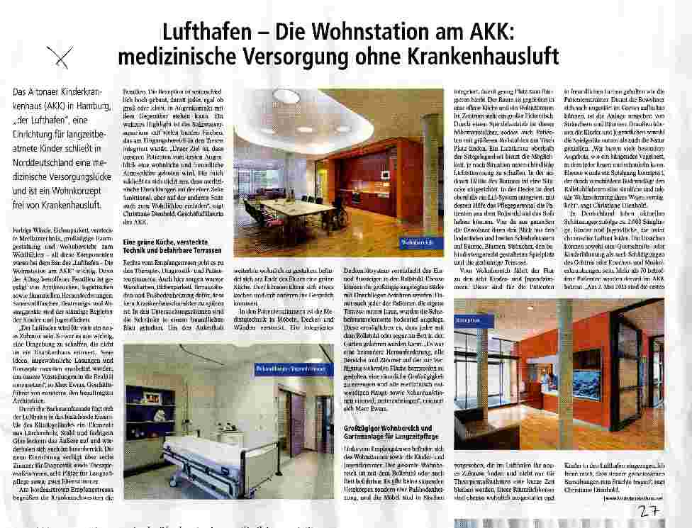 Vorschauseite 1: Lufthafen - Die Wohnstation am AKK: medizinische Versorgung ohne Krankenhausluft