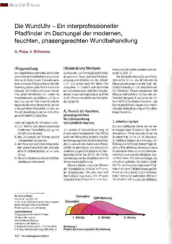 Vorschauseite 1: Die WundUhr - Ein interprofessioneller Pfadfinder im Dschungel der modernen, feuchten, phasengerechten Wundbehandlung