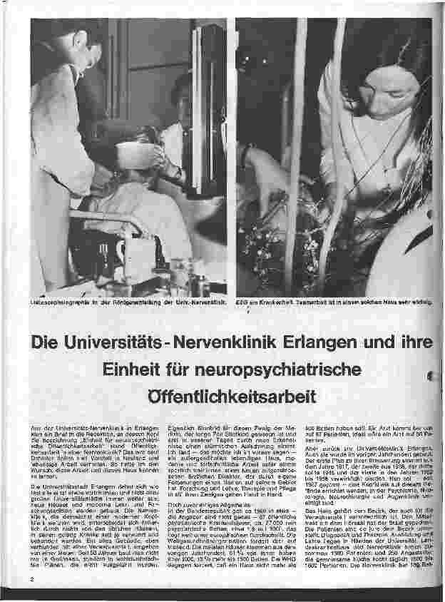 Vorschauseite 1: Die Universitäts-Nervenklinik Erlangen und ihre Einheit für neuropsychiatrische Öffentlichkeitsarbeit