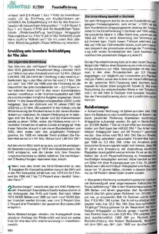 Vorschauseite 2: Zur Pauschalförderung im Krankenhausbereich - eine Diskussion am Beispiel Sachsens