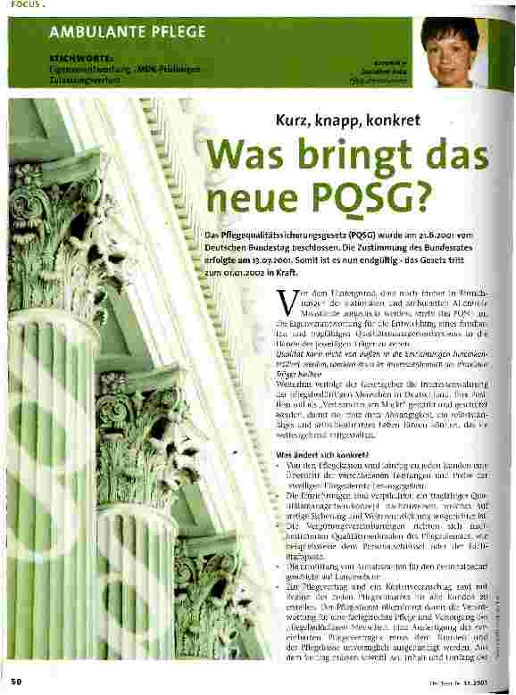 Vorschauseite 1: Was bringt das neue PQSG? Kurz, knapp, konkret