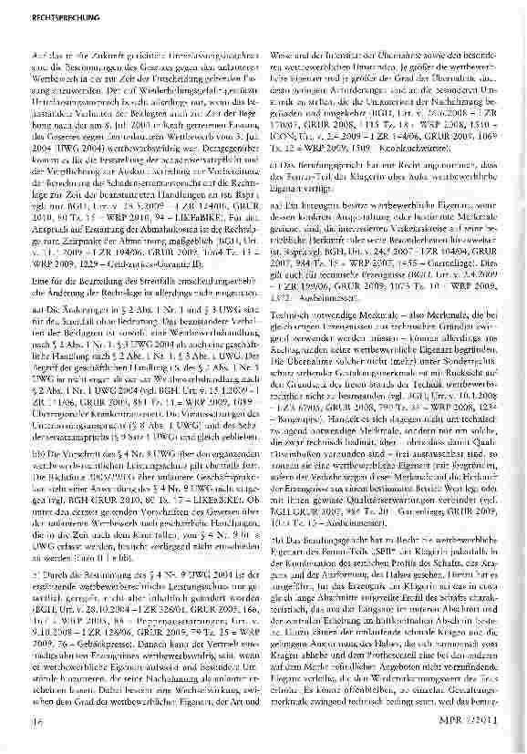 Vorschauseite 4: Unlautere Nachahmung eines Medizinproduktes -Femur-Teil§ 4 Nr. 9 lit. a, lit. b Alt, i, Nr. 11 UWG; § 4 Abs. 2 Satz 1, Satz 2 Nr. 1 MPG