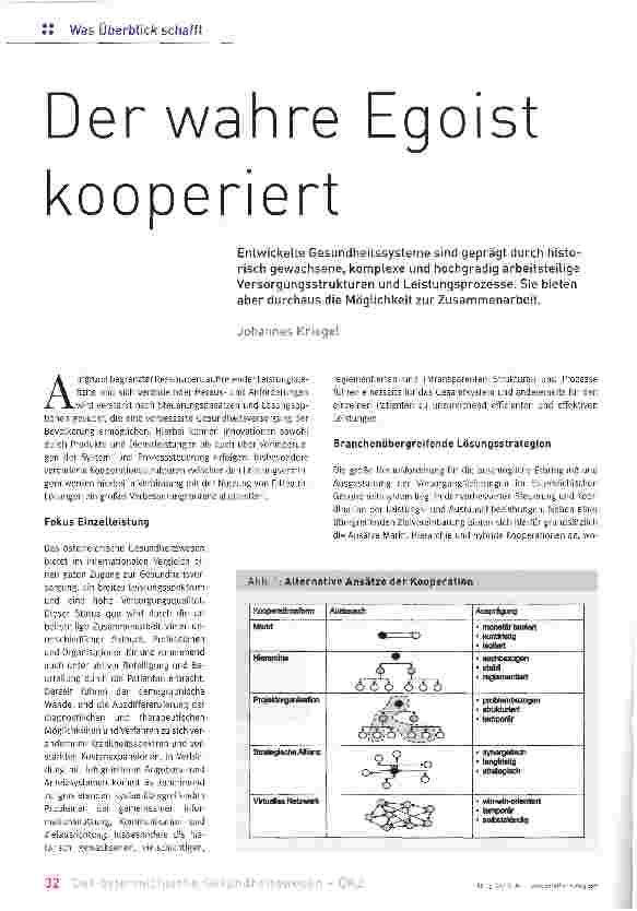 Vorschauseite 1: Der wahre Egoist kooperiert