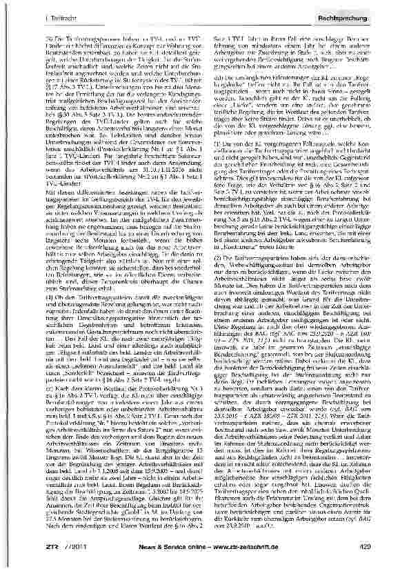 Vorschauseite 2: Stufenzuordnung nach TV-L; UnterbrechungenTVL§16Abs.2