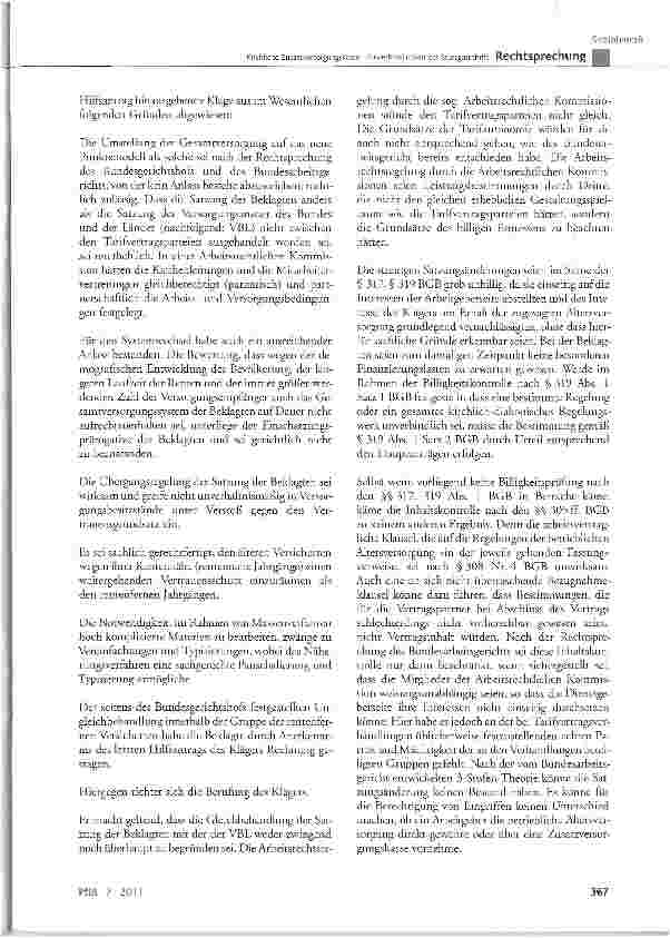 Vorschauseite 2: Kirchliche Zusatzversorgungskasse - Unverbindlichkeit der Startgutschrift