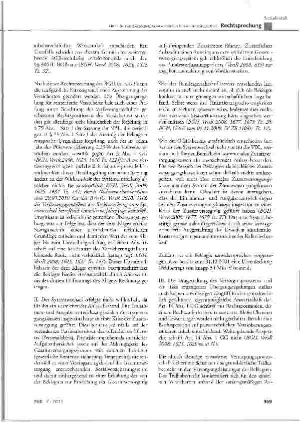 Vorschauseite 4: Kirchliche Zusatzversorgungskasse - Unverbindlichkeit der Startgutschrift