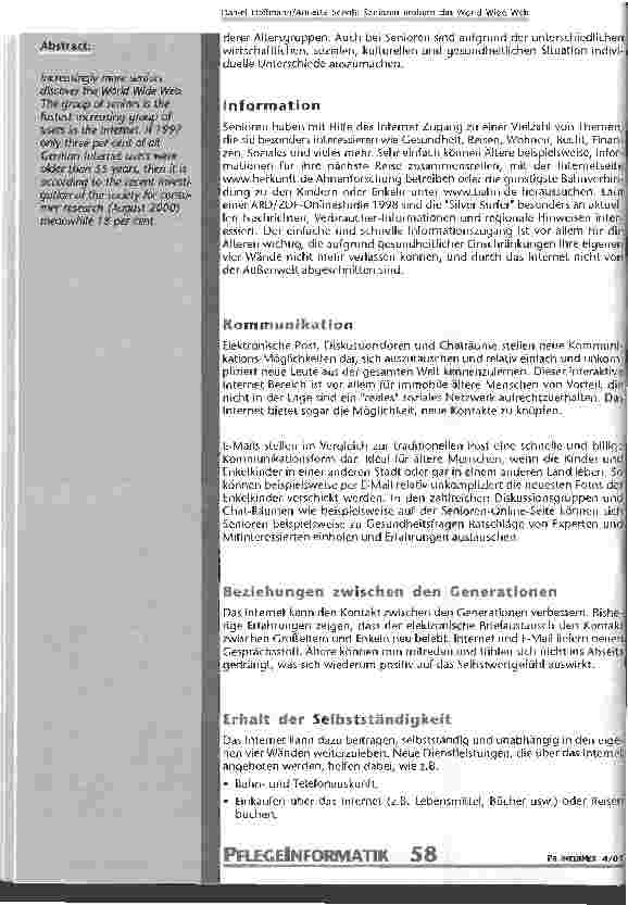 Vorschauseite 2: Senioren erobern das World Wide Web senioren-online.net: ein Angebot für die Generation 55 plus
