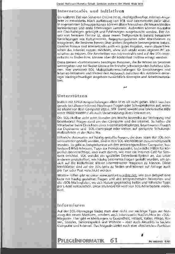 Vorschauseite 5: Senioren erobern das World Wide Web senioren-online.net: ein Angebot für die Generation 55 plus
