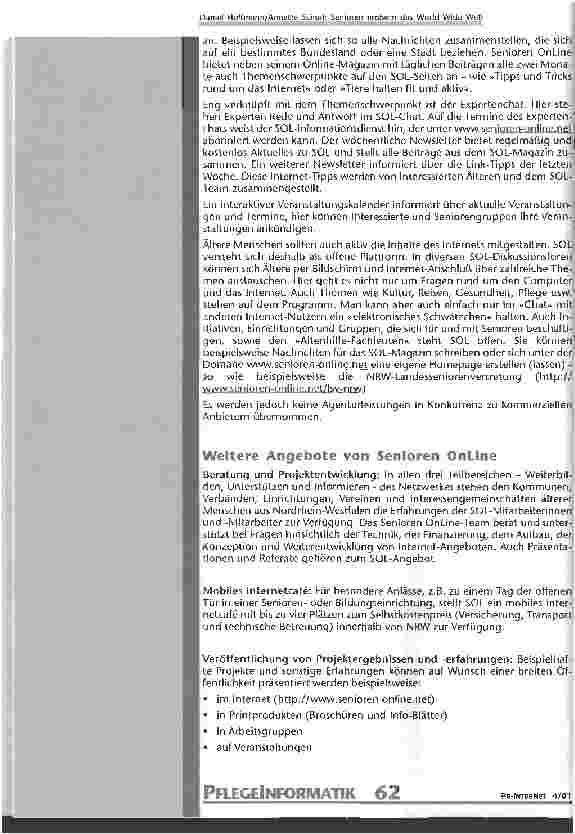 Vorschauseite 6: Senioren erobern das World Wide Web senioren-online.net: ein Angebot für die Generation 55 plus