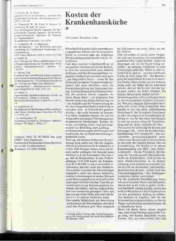 Vorschauseite 1: Kosten der Krankenhausküche