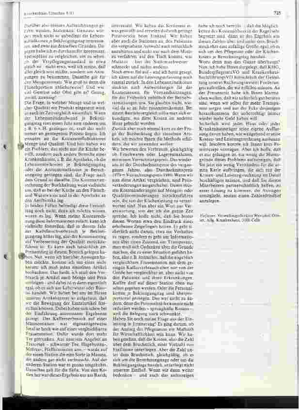 Vorschauseite 3: Kosten der Krankenhausküche