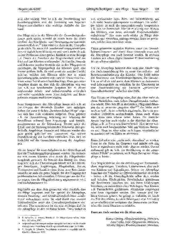 Vorschauseite 6: Alte Pflege - Neue Wege?! Ein Praxisbericht