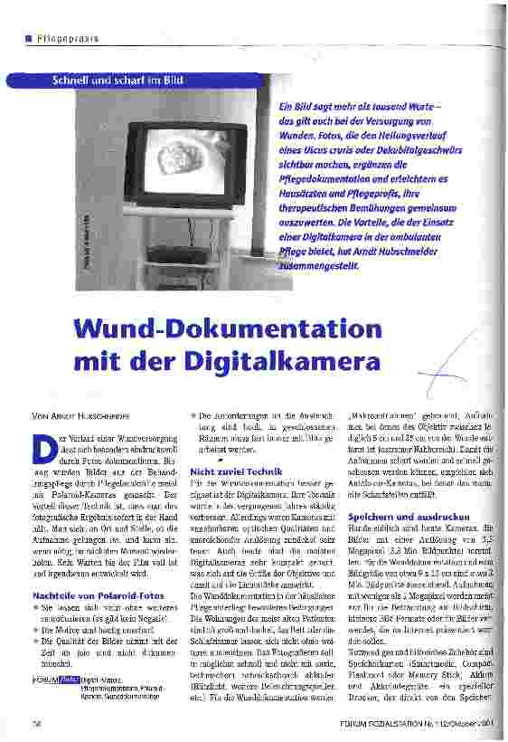Vorschauseite 1: Wund-Dokumentation mit der Digitalkamera