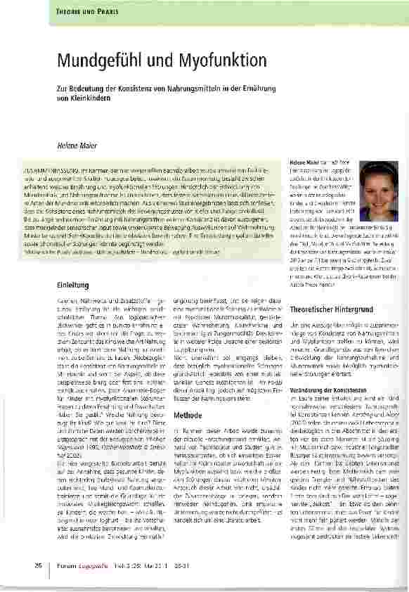 Vorschauseite 1: Mundgefühl und Myofunktion