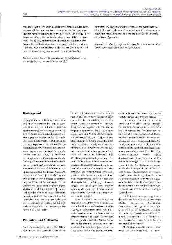 Vorschauseite 2: Blutabnahmen und Analysemethoden beeinflussen Blutzucker-bestimmung bei kritisch Kranken