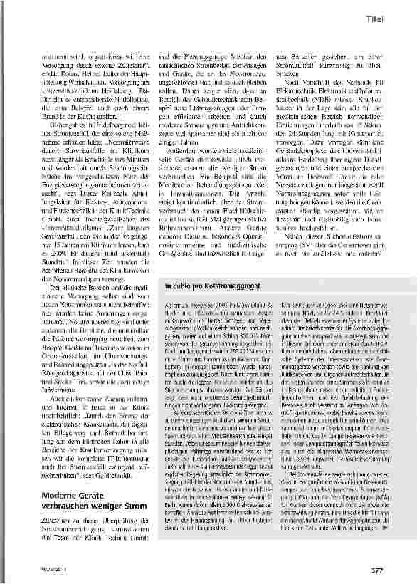 Vorschauseite 2: Notstrom nicht ohne Not