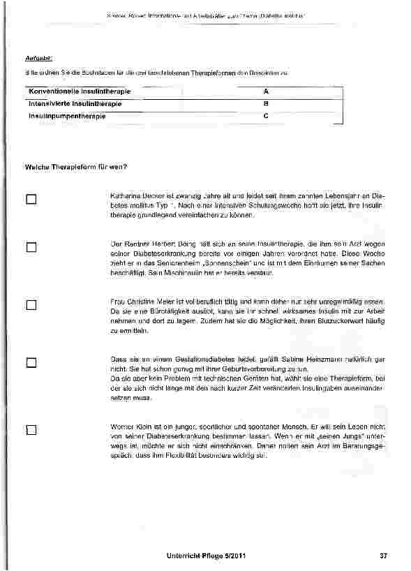 Vorschauseite 5: Informationsund Arbeitsblätter zum Thema „Pharmakologie bei Diabetes mellitus