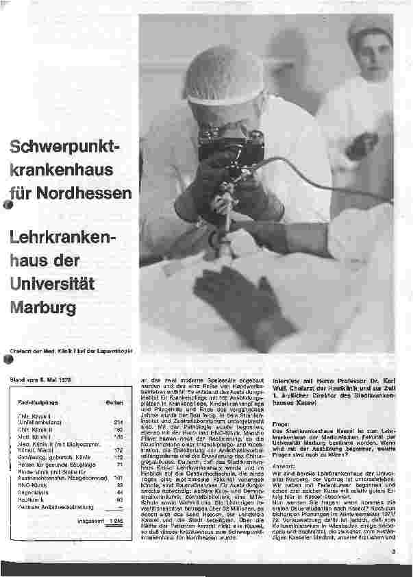 Vorschauseite 2: Das Stadtkrankenhaus Kassel Schwerpunktkrankenhaus für Nordhessen