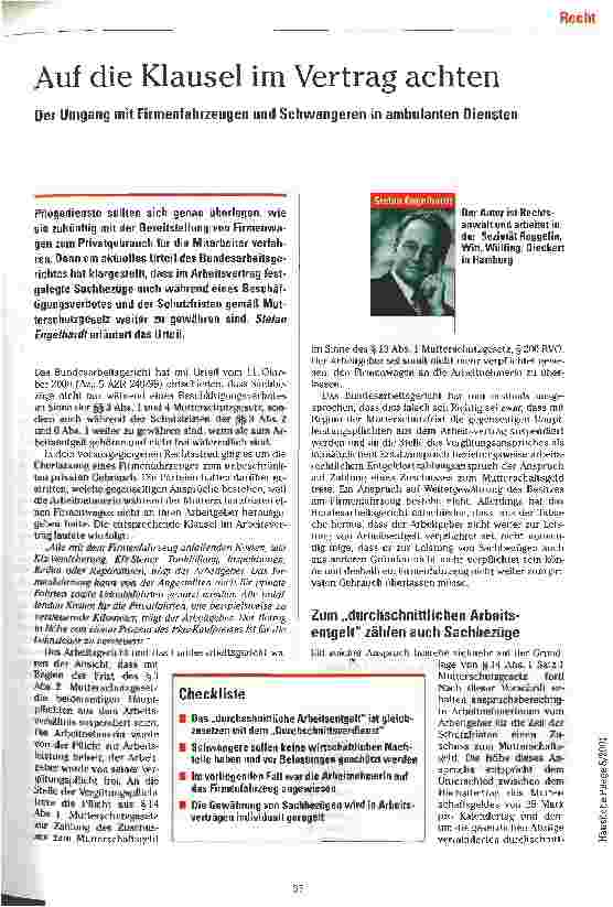 Vorschauseite 1: Auf die Klausel im Vertrag achten