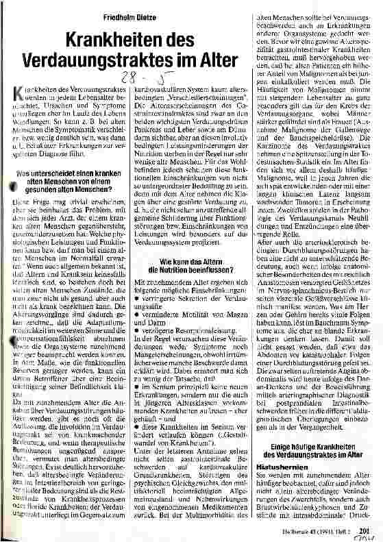 Vorschauseite 1: Krankheiten des Verdauungstraktes im Alter