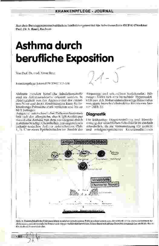 Vorschauseite 1: Asthma durch berufliche Exposition