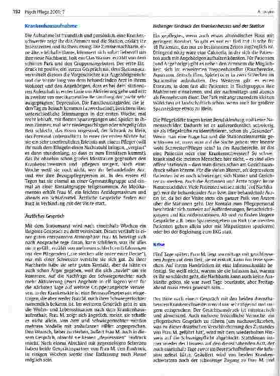 Vorschauseite 2: Ein psychiatrischer Krankenhausaufenthalt - Rollenwechsel