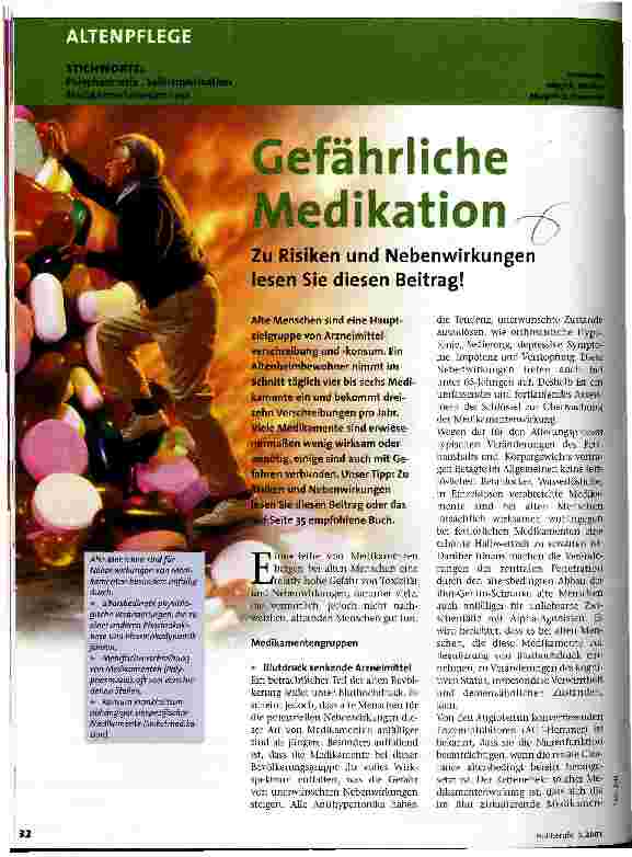 Vorschauseite 1: Gefährliche Medikation Zu Risiken und Nebenwirkungen lesen Sie diesen Beitrag!