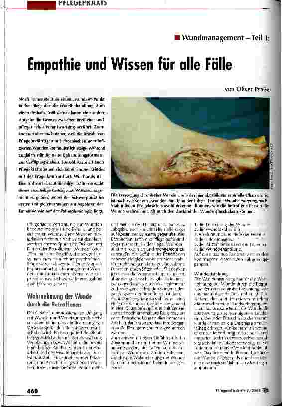 Vorschauseite 1: Empathie und Wissen für alle Fälle Wundmanagement - Teil I