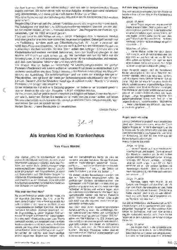 Vorschauseite 2: Der Arbeitskreis der Kinderkrankenschwestern stellt sich vor
