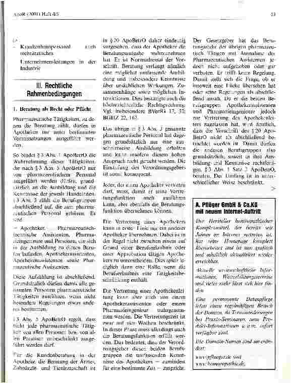 Vorschauseite 2: Die Beratungsfunktion des Apothekers aus rechtlicher Sicht