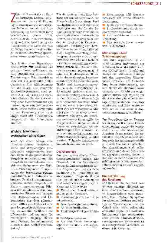 Vorschauseite 2: KontinenzförderungDemenzkranke brauchen besondere Unterstützung