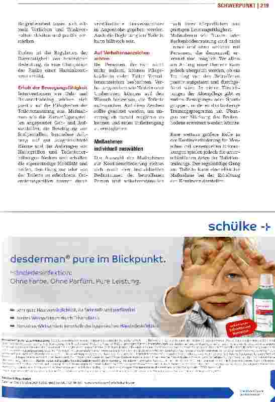 Vorschauseite 4: KontinenzförderungDemenzkranke brauchen besondere Unterstützung