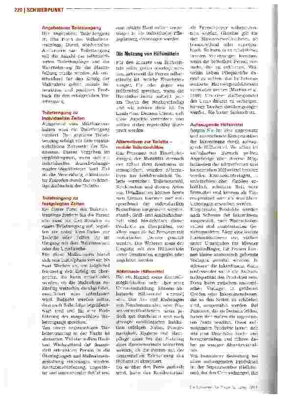 Vorschauseite 5: KontinenzförderungDemenzkranke brauchen besondere Unterstützung