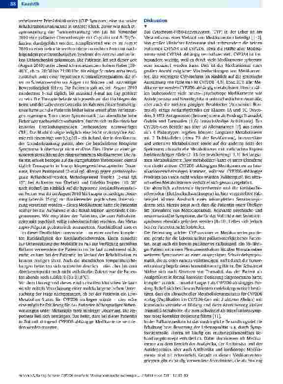 Vorschauseite 2: Schwere CYP2D6-assoziierte Medikamentennebenwirkungen bei Palliativpatienten - eine kasuistische Annäherung