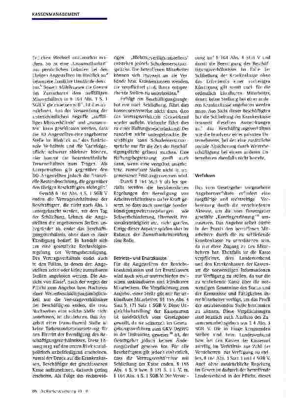 Vorschauseite 2: Rechtliche Stellung der Mitarbeiter bei Schließung oder Insolvenz einer Krankenkasse