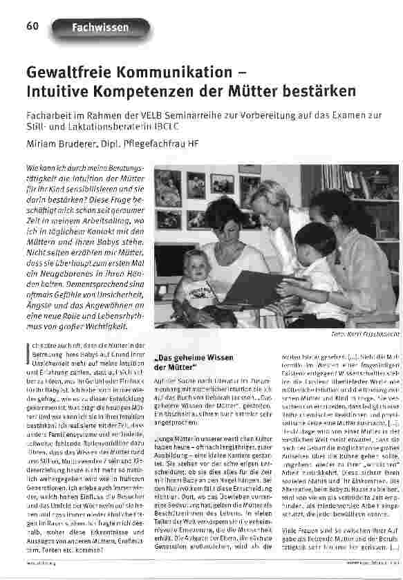 Vorschauseite 1: Gewaltfreie Kommunikation -Intuitive Kompetenzen der Mütter bestärken