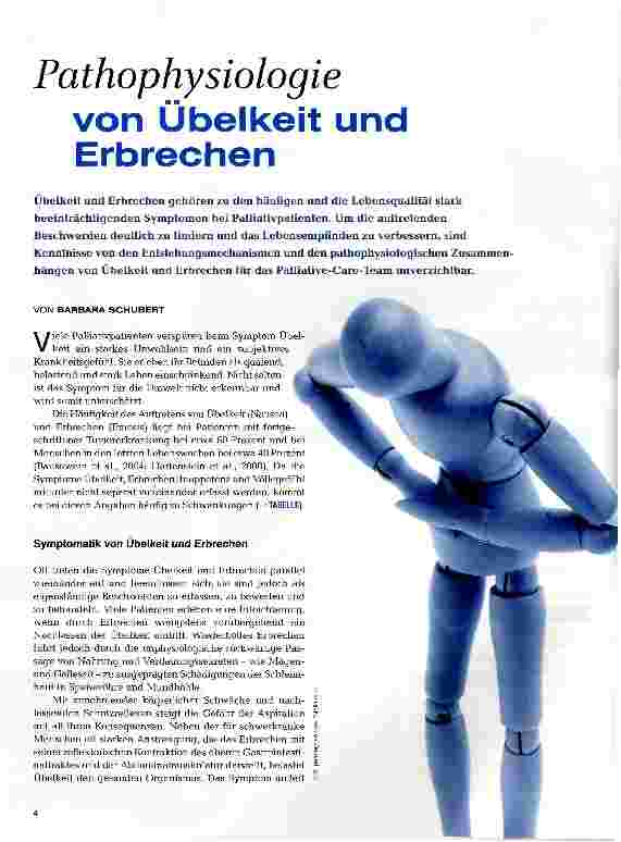 Vorschauseite 1: Pathophysiologie von Übelkeit und Erbrechen