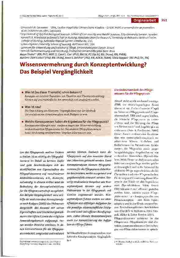Vorschauseite 1: Wissensvermehrung durch Konzeptentwicklung? Das Beispiel Vergänglichkeit