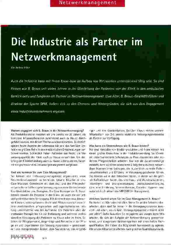 Vorschauseite 1: Die Industrie als Partner im Netzwerkmanagement